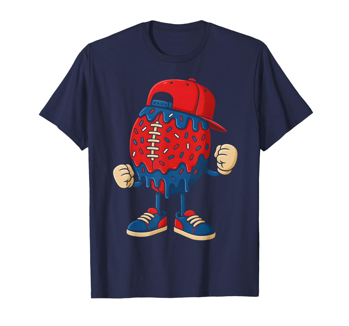 Football Drip Boys Ice Cream Drip Red White and Blue Youth T-Shirt