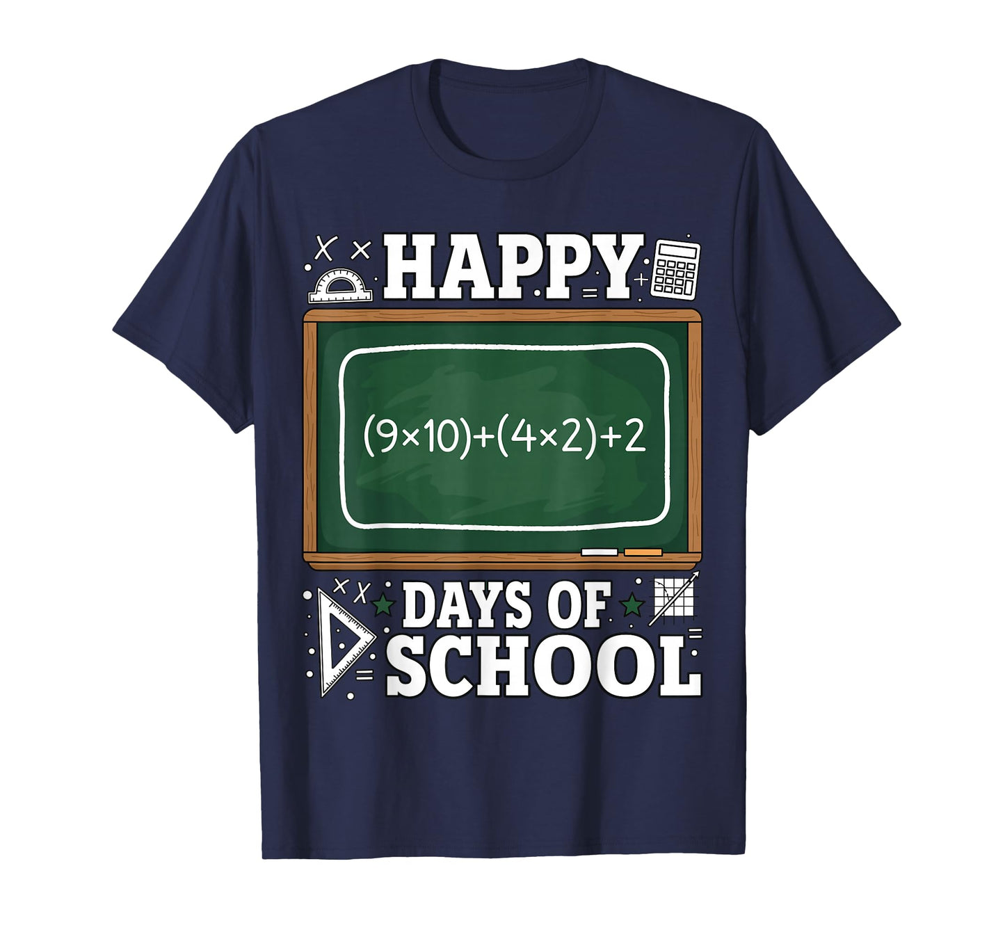 Math Equation Happy 100 Days of School Teacher Kids Funny T-Shirt