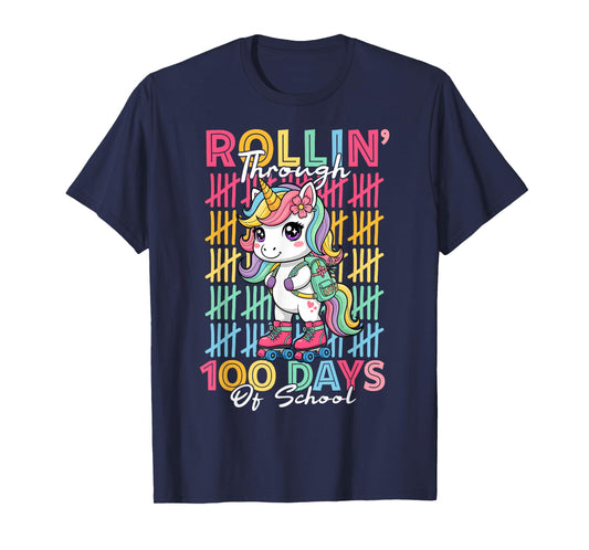 100th Day of School Unicorn 100 Days of School Kids Girls T-Shirt