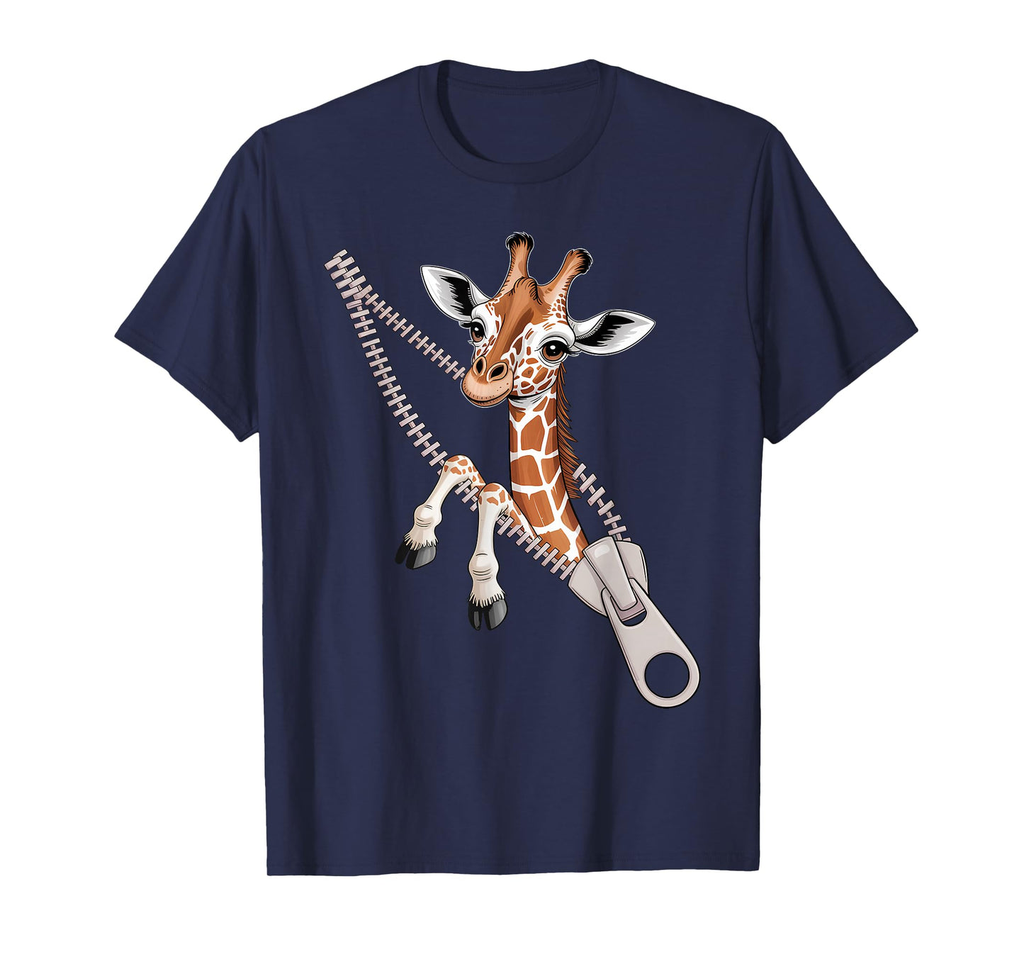 Giraffe Emerging from A Zipper Funny Costume Boys & Girls T-Shirt