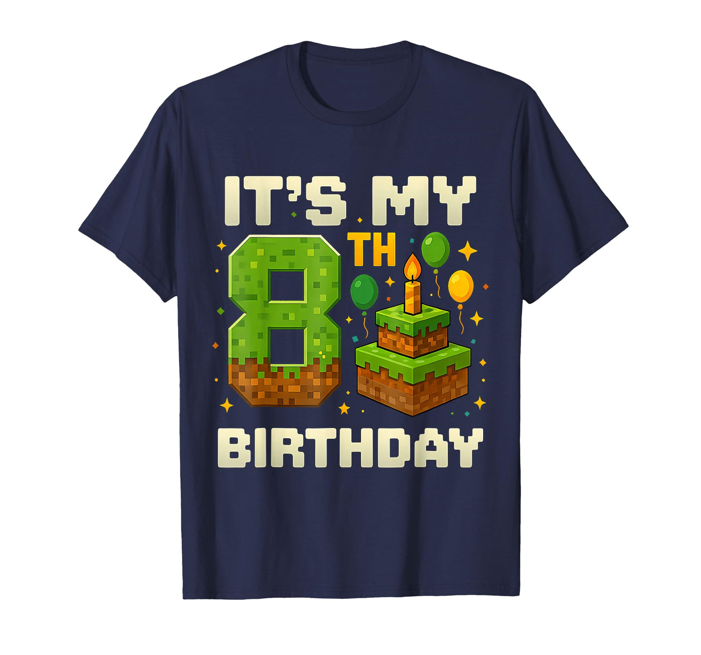 Birthday Boy Shirt It's My 8th Birthday Video Game Pixel T-Shirt