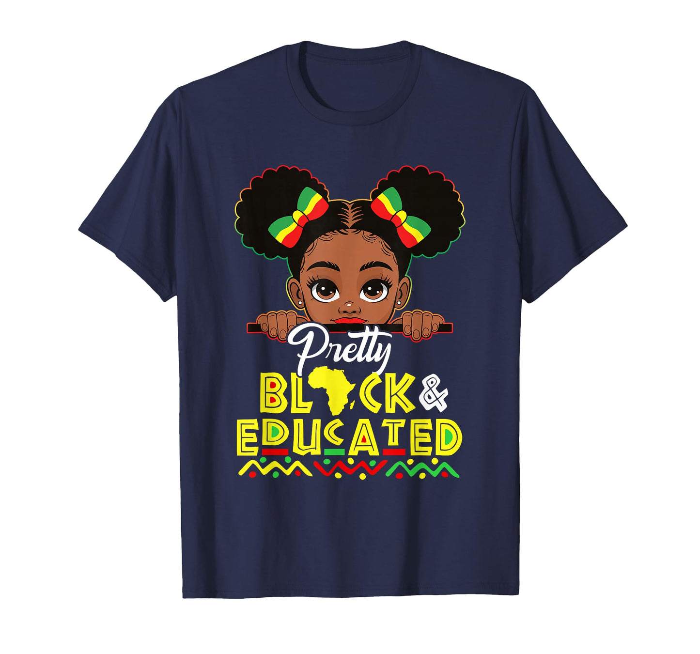 Black History Pretty Black Educated Afro Girl Kids Toddler T-Shirt