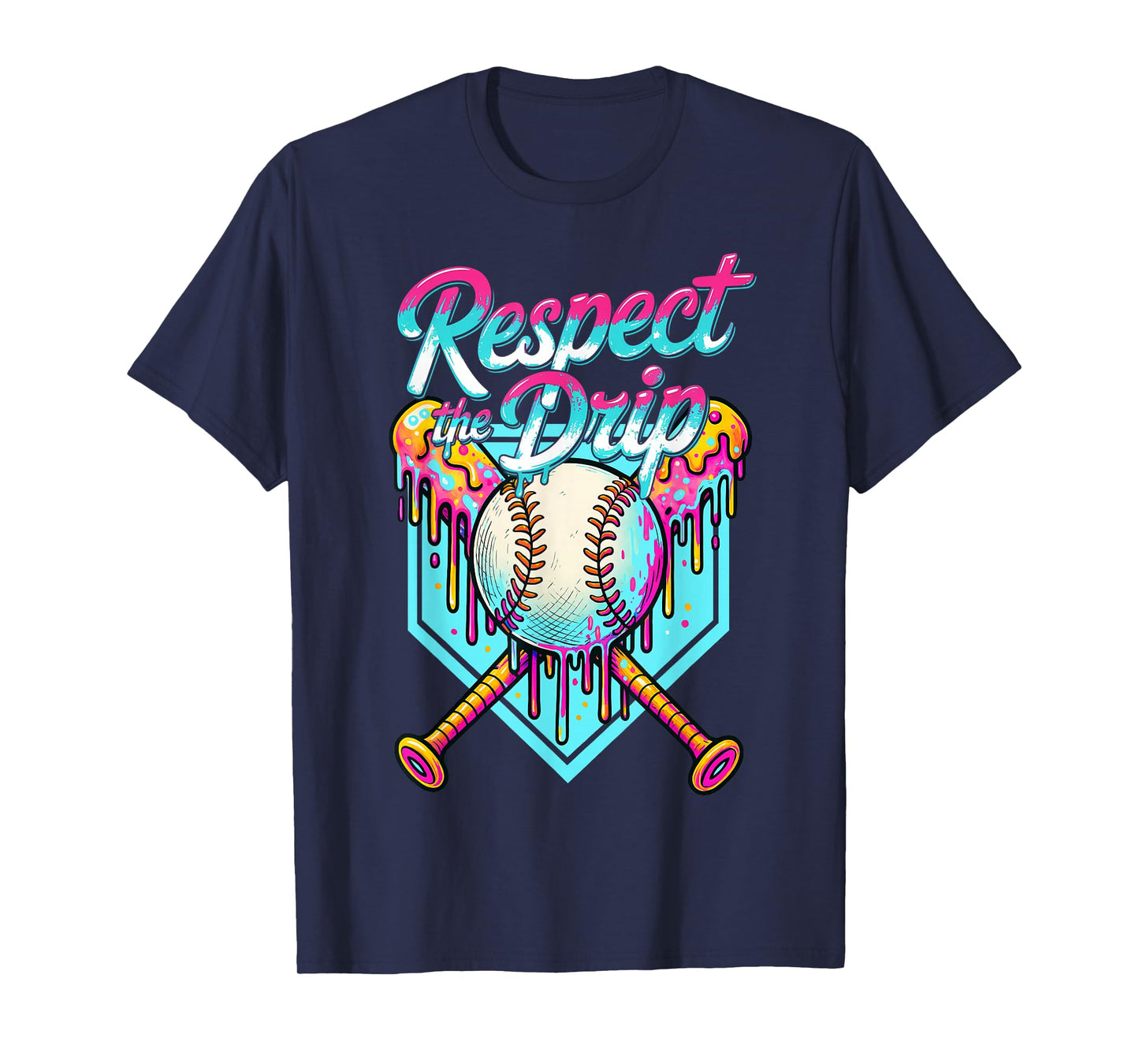 Baseball Drip Ice Cream Dripping Respect The Drip T-Shirt