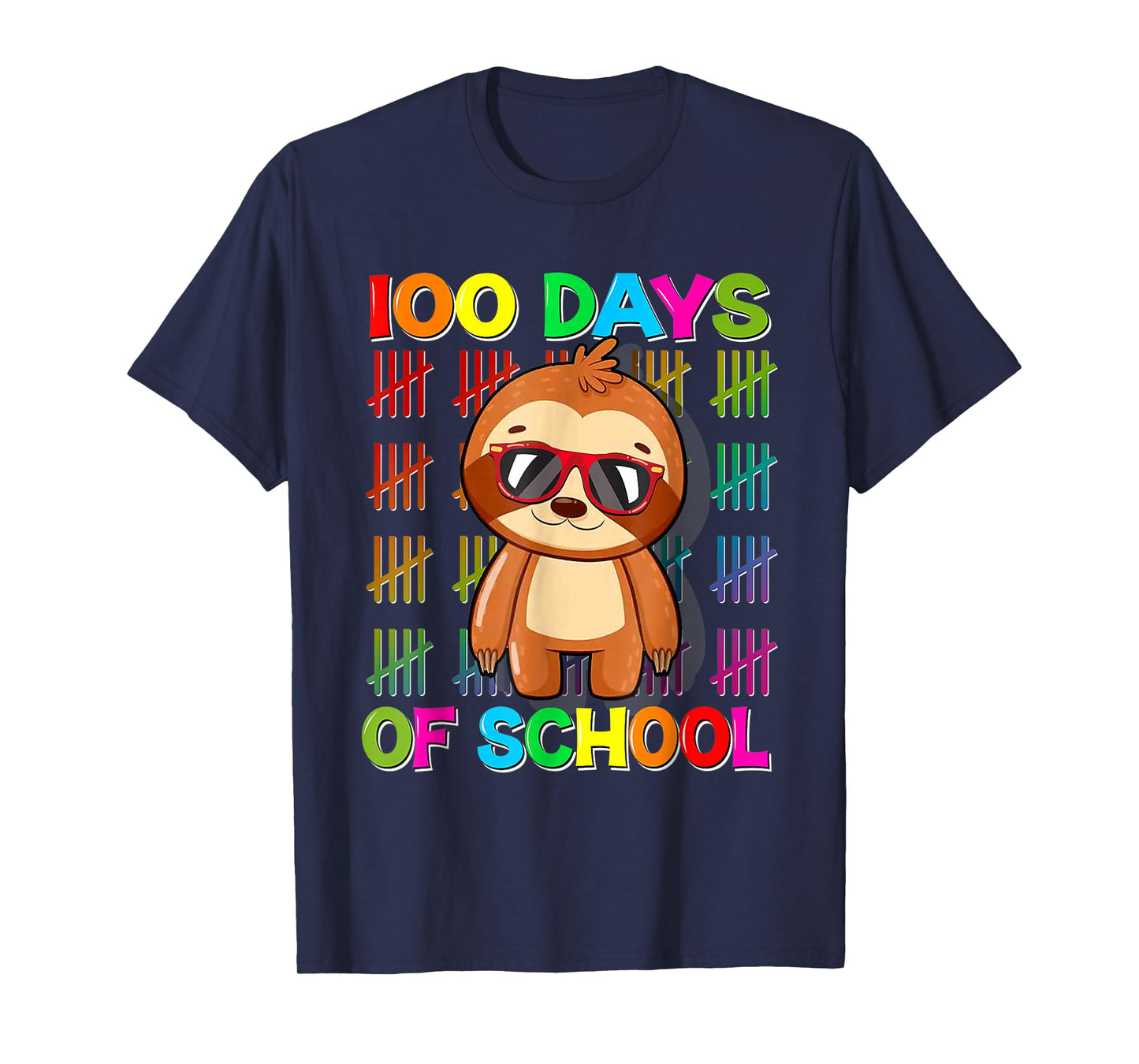 100th Day of School Sloth Design 100 Days School Sloth Lover T-Shirt