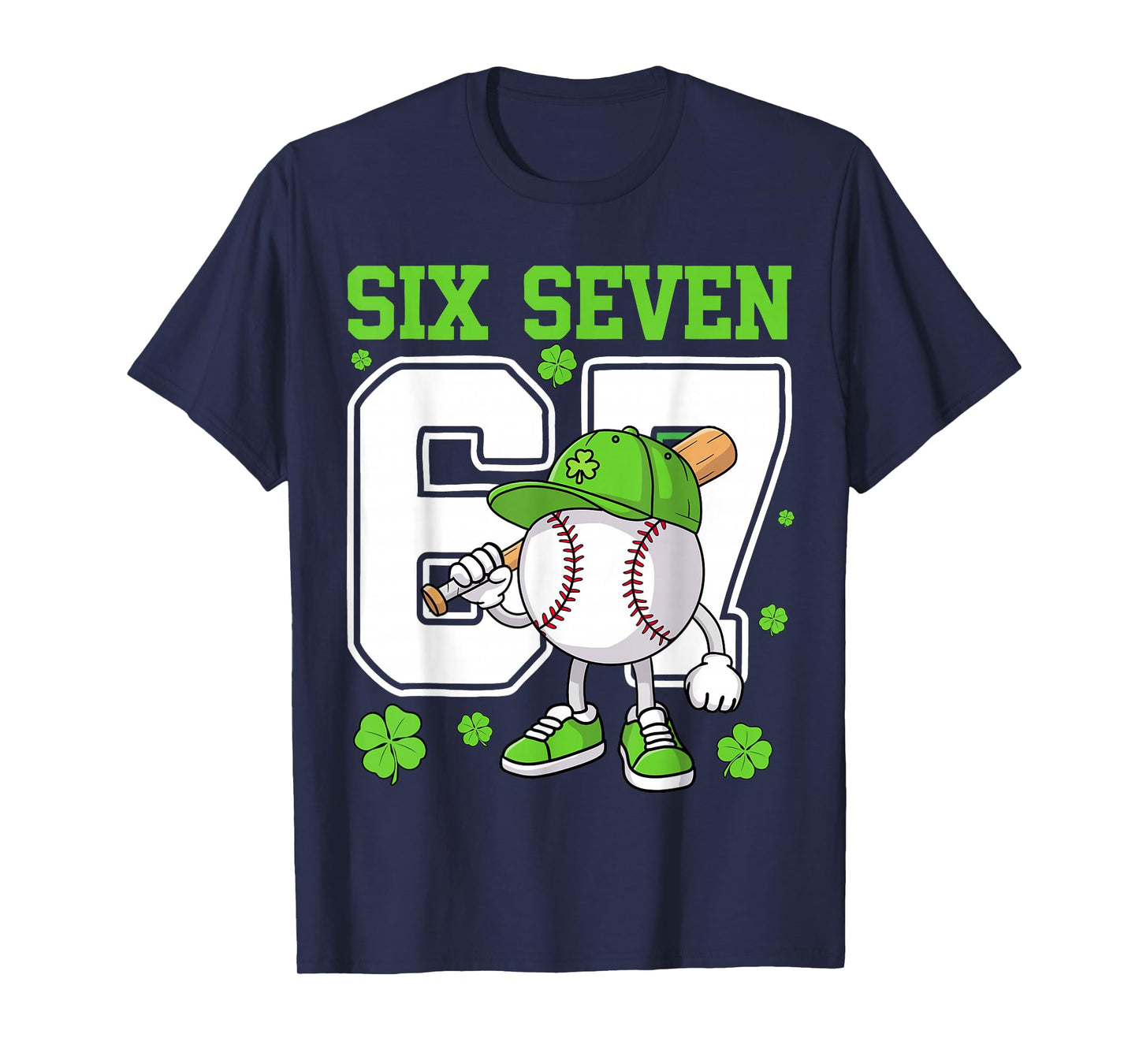 Boys St Patricks Day 67 Six Seven Baseball Ice Cream Drip T-Shirt