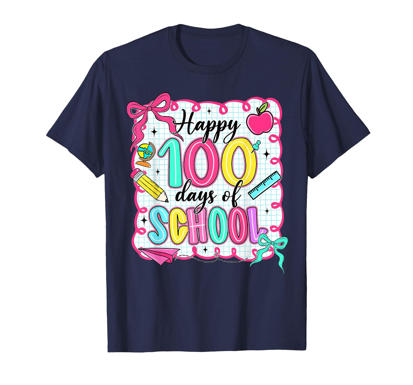 Happy 100 Days of School Cute School Teacher Kids T-Shirt