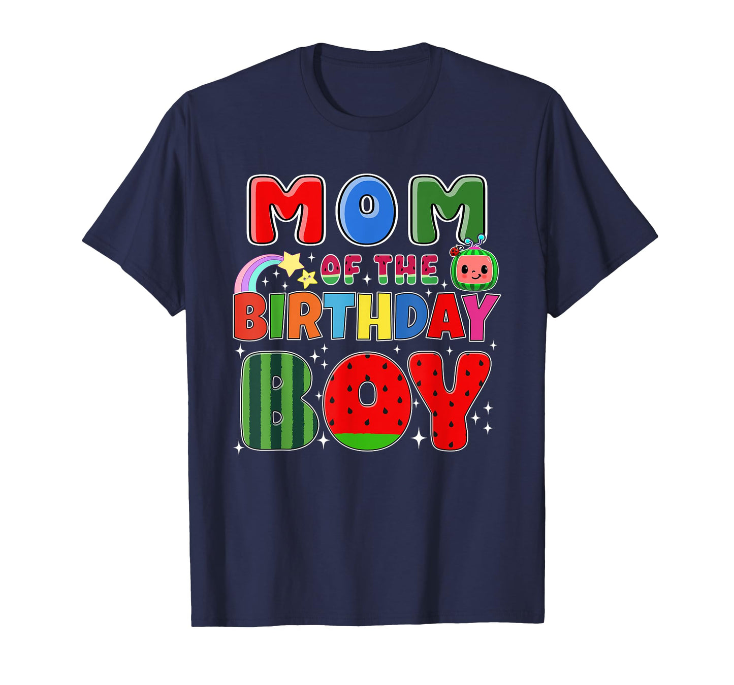 Mom of The Birthday Boy Melon Family Matching Funny T-Shirt