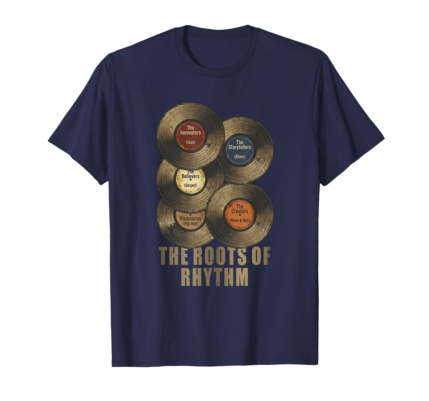 Black History Month Roots of Rhythm Vinyl Record Music T-Shirt