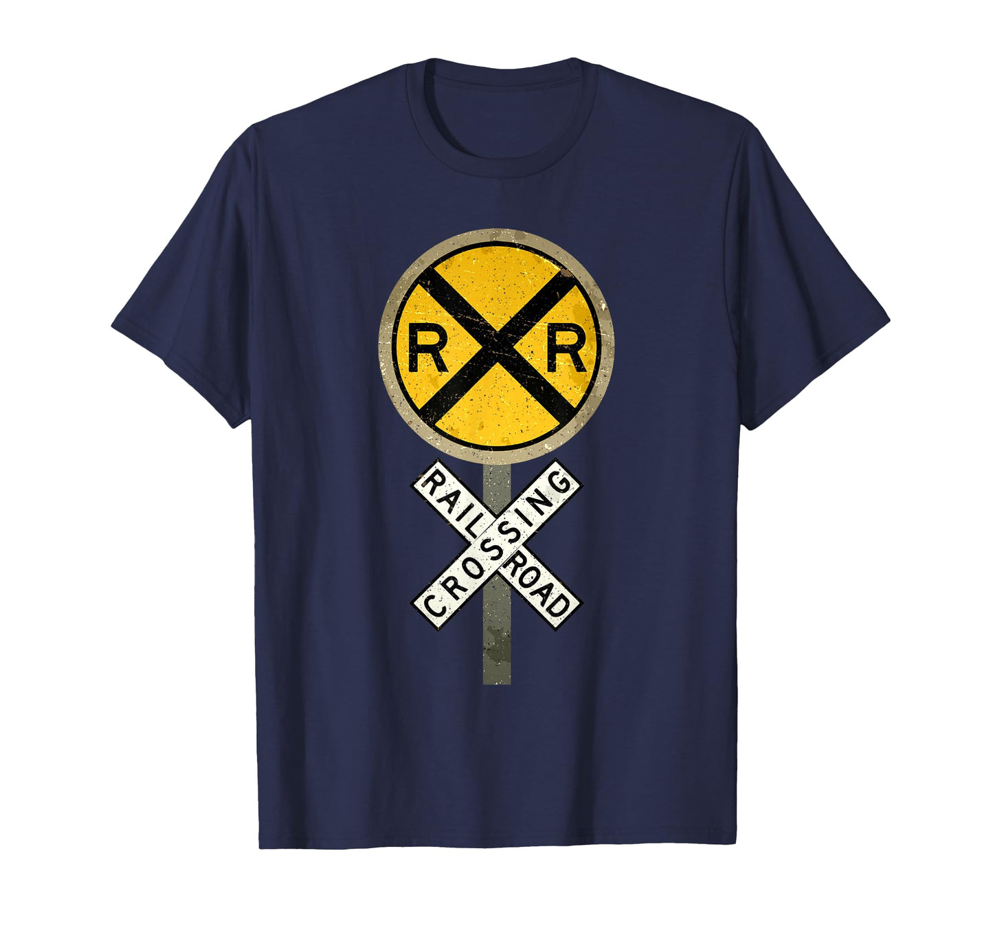Cool Train Art For Men Women Railroad Crossing Model Train T-Shirt