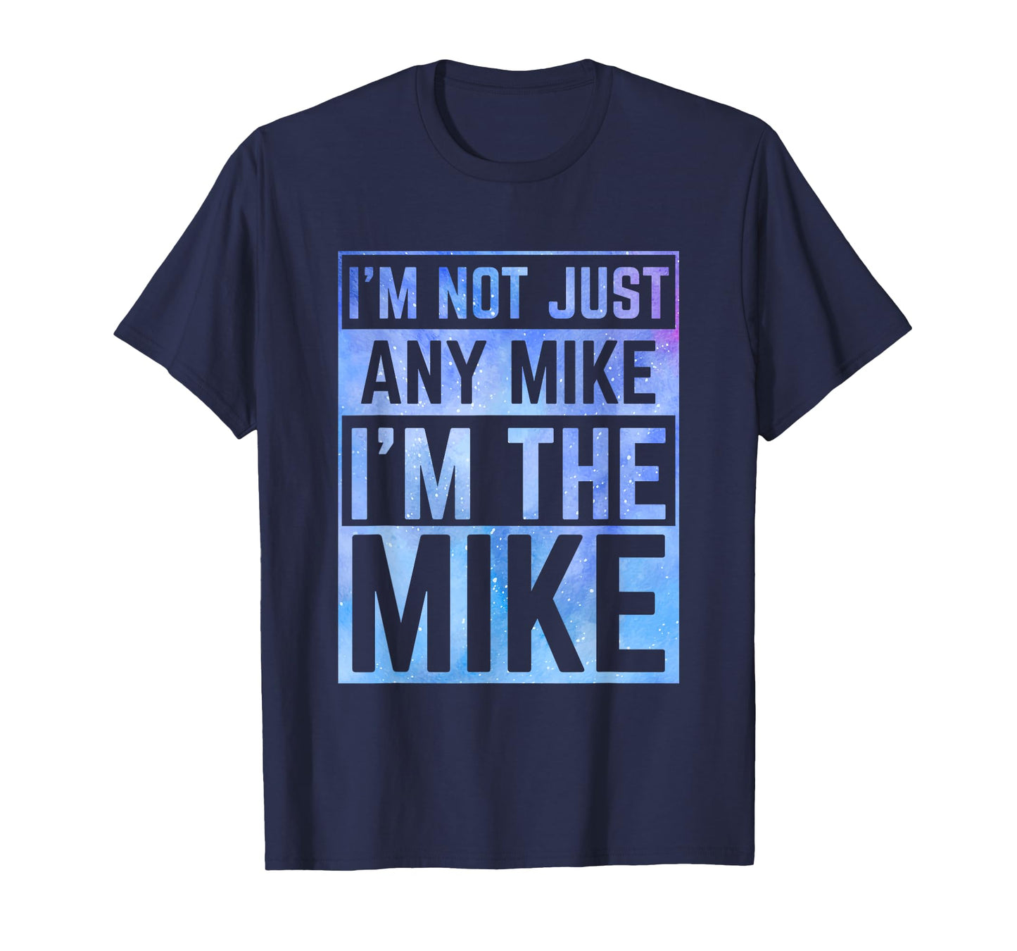 Personalized Gifts For Mike Unisex-Adults, Unisex-Kids Black Medium Modern Mock Collar Short Sleeve T-Shirt