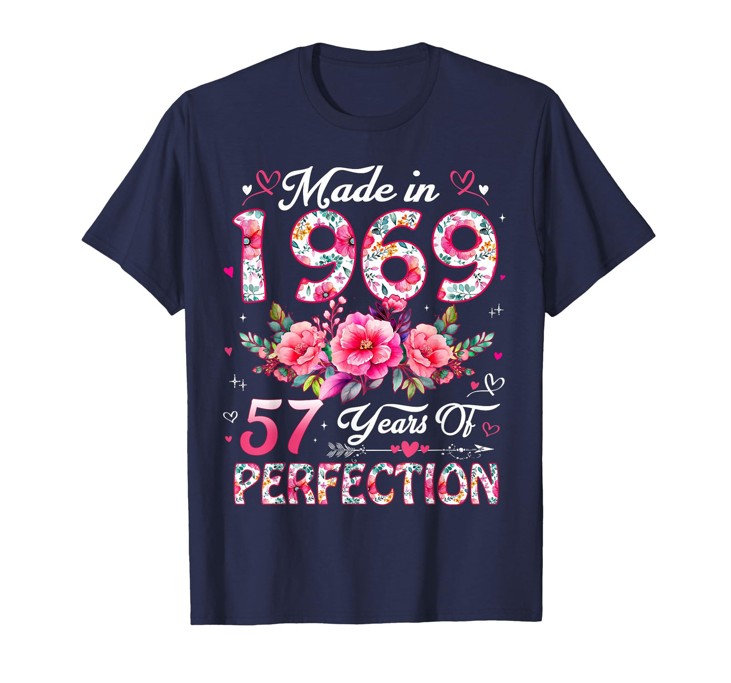 57 Year Old Made in 1969 Floral 57th Birthday Women T-Shirt