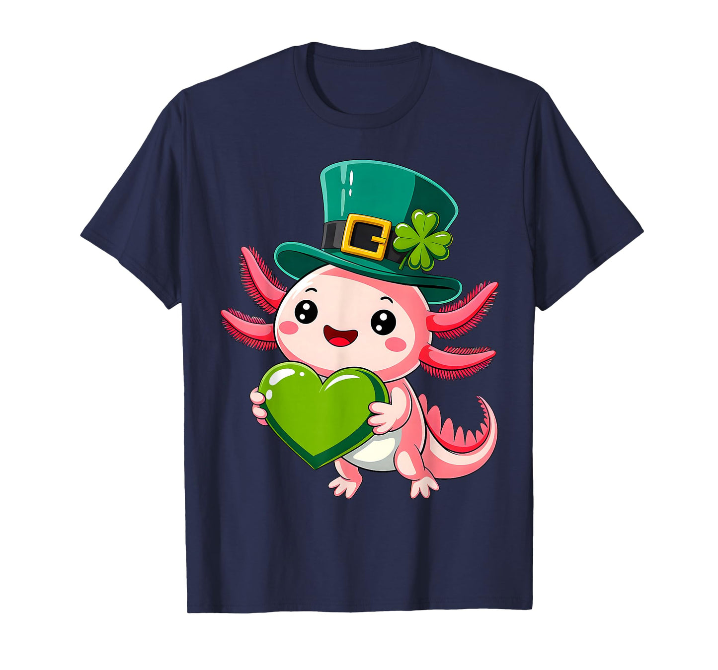 Axolotl Saint Patricks Day Boys Girls Axolotl St Patrick Day T-Shirt