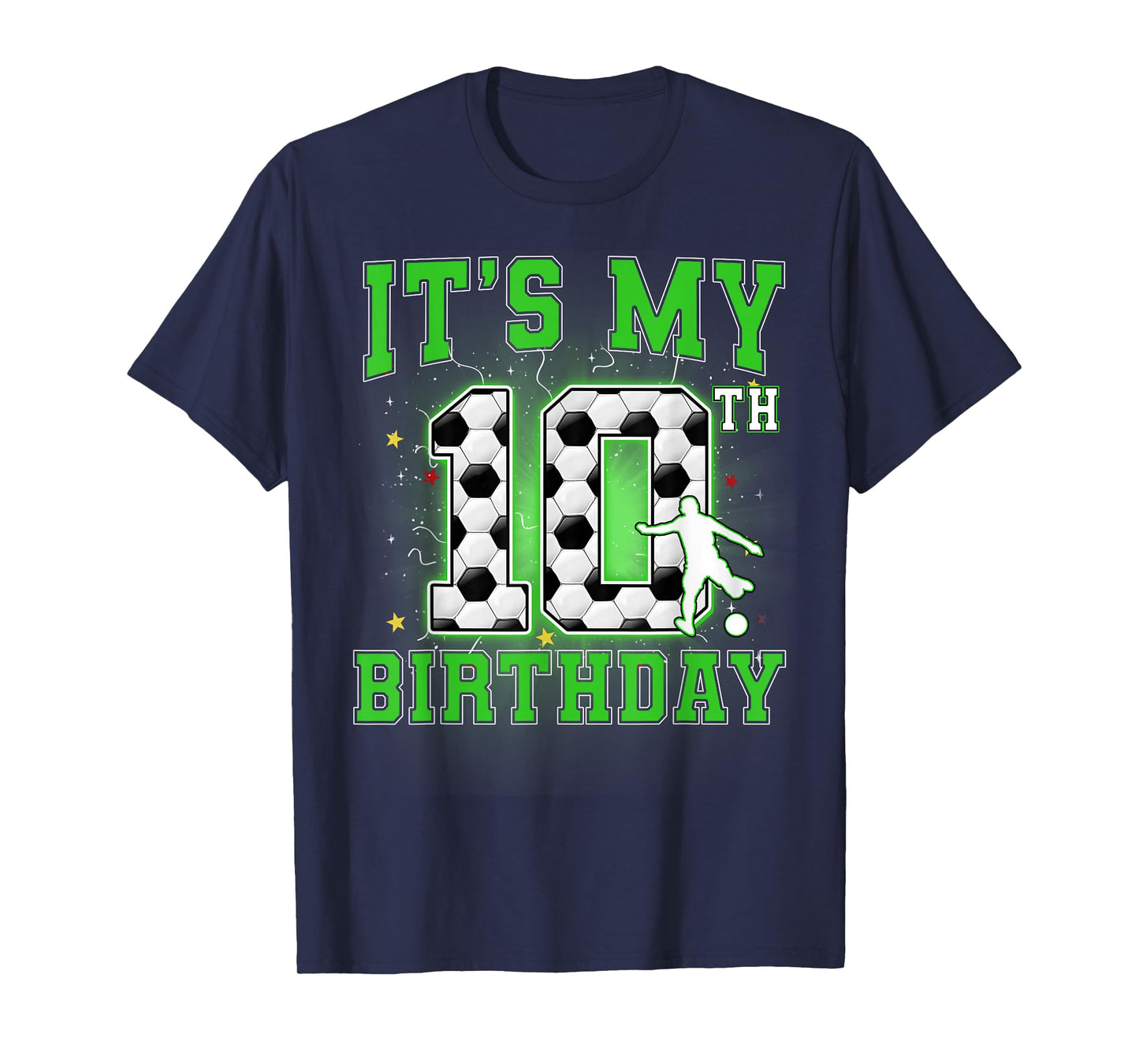 10th Birthday Boy Soccer 10 Year Old Sport 10yr Boys Party T-Shirt