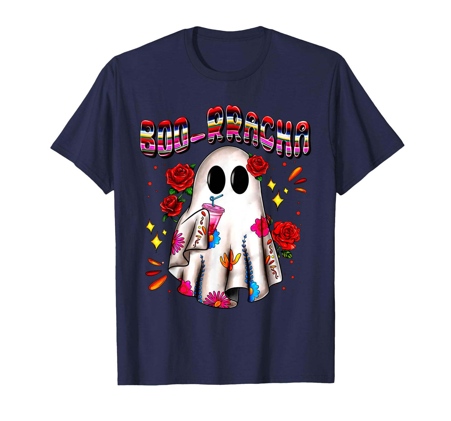 Boo-Racha Cute Ghost Drink Fiesta Halloween Funny T-Shirt