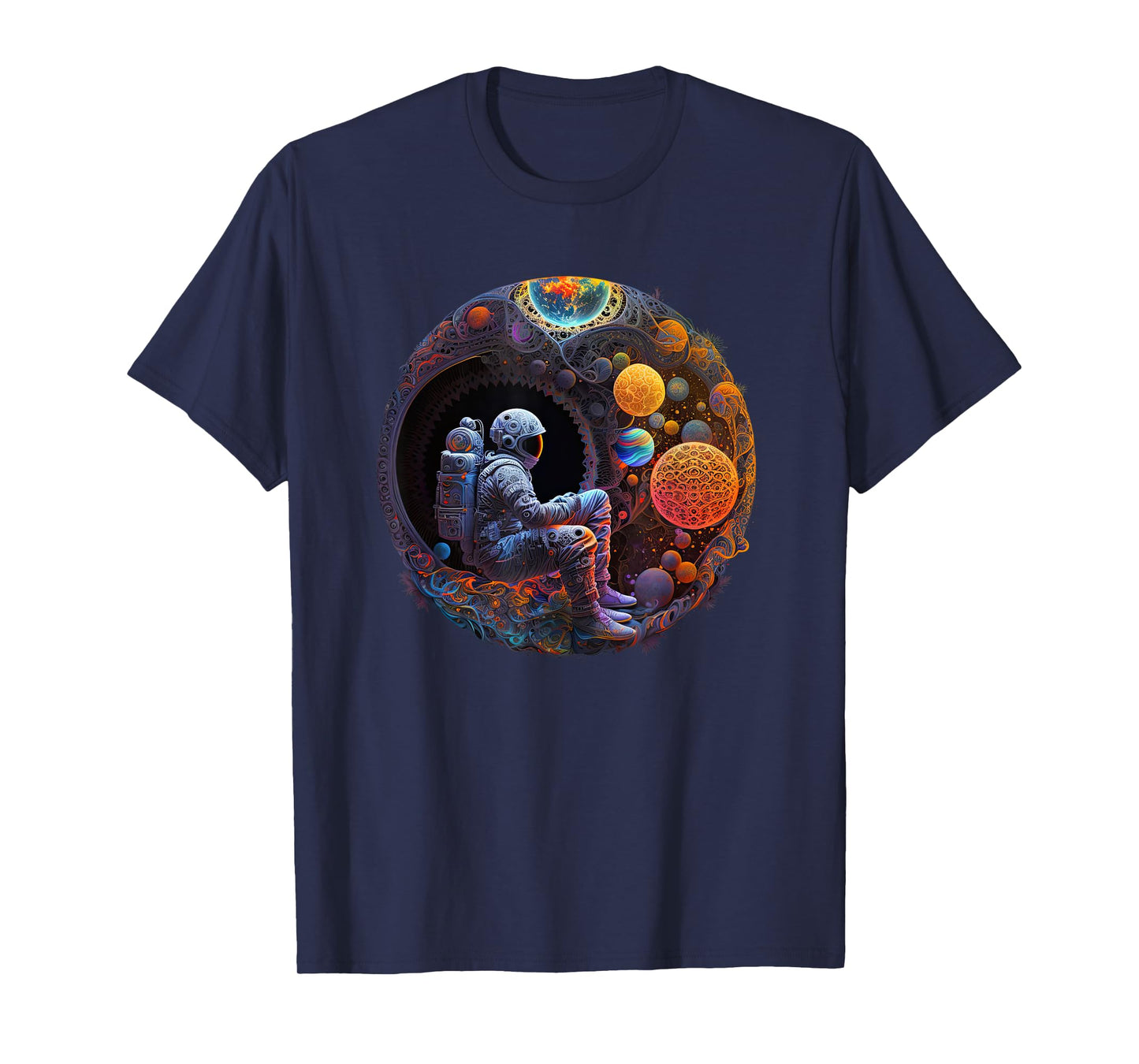 Meditating Astronaut Planets Meditation Astral Travel. T-Shirt