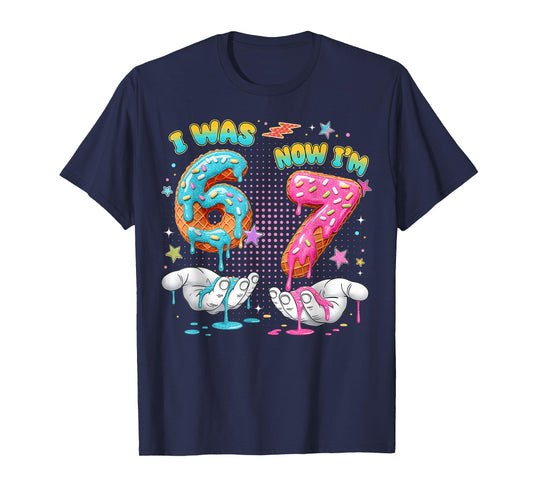 7 Year Old Birthday Funny I was 6 Now I'm 7 Boy Girl Kid T-Shirt