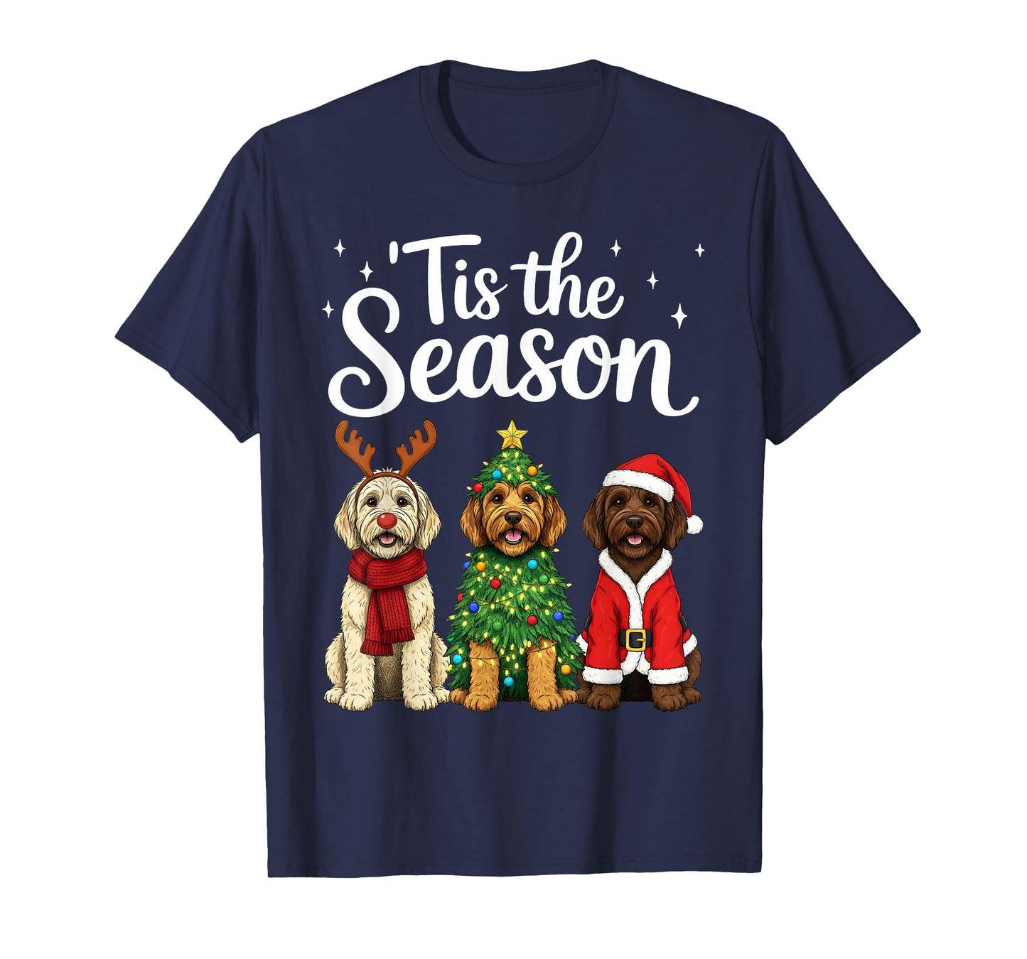 Tis The Season Goldendoodle Christmas Santa Doodle Dog Lover T-Shirt