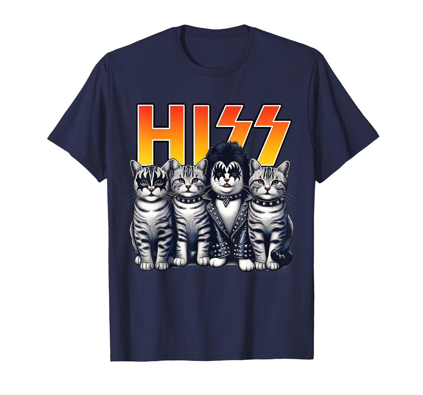 Cute Hiss Cats Rock Kittens Kitty Rocking Music Cat Lovers T-Shirt