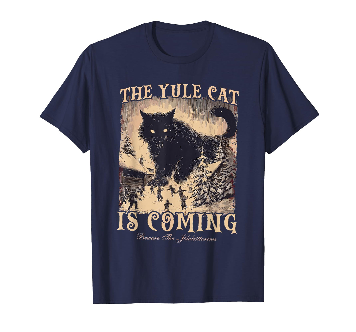 The Yule Cat is Coming Icelandic Christmas Cat Mom Cat Lover T-Shirt
