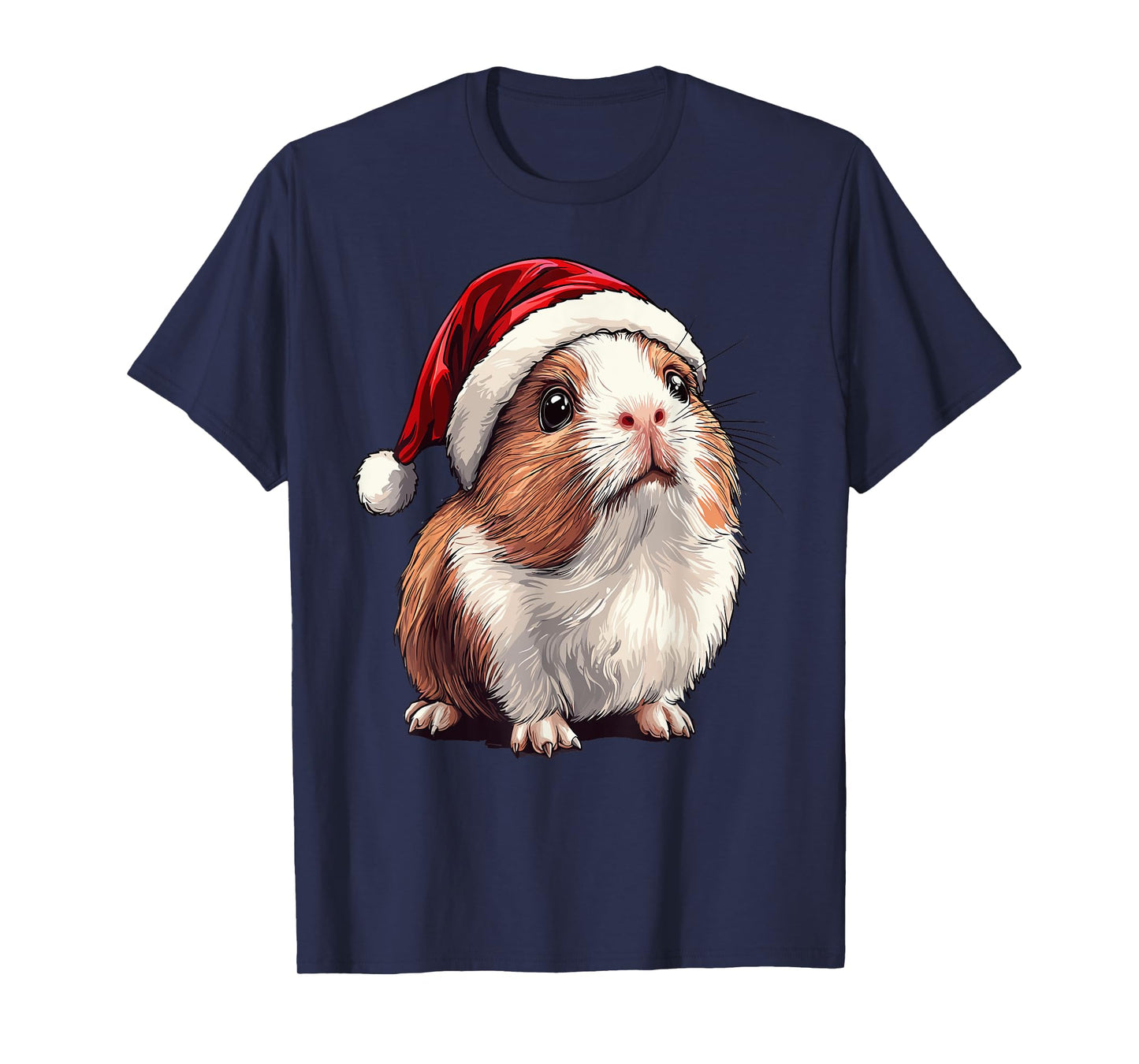 Xmas Guinea Pig Lovers Christmas Pajama Guinea Pig Santa Hat T-Shirt