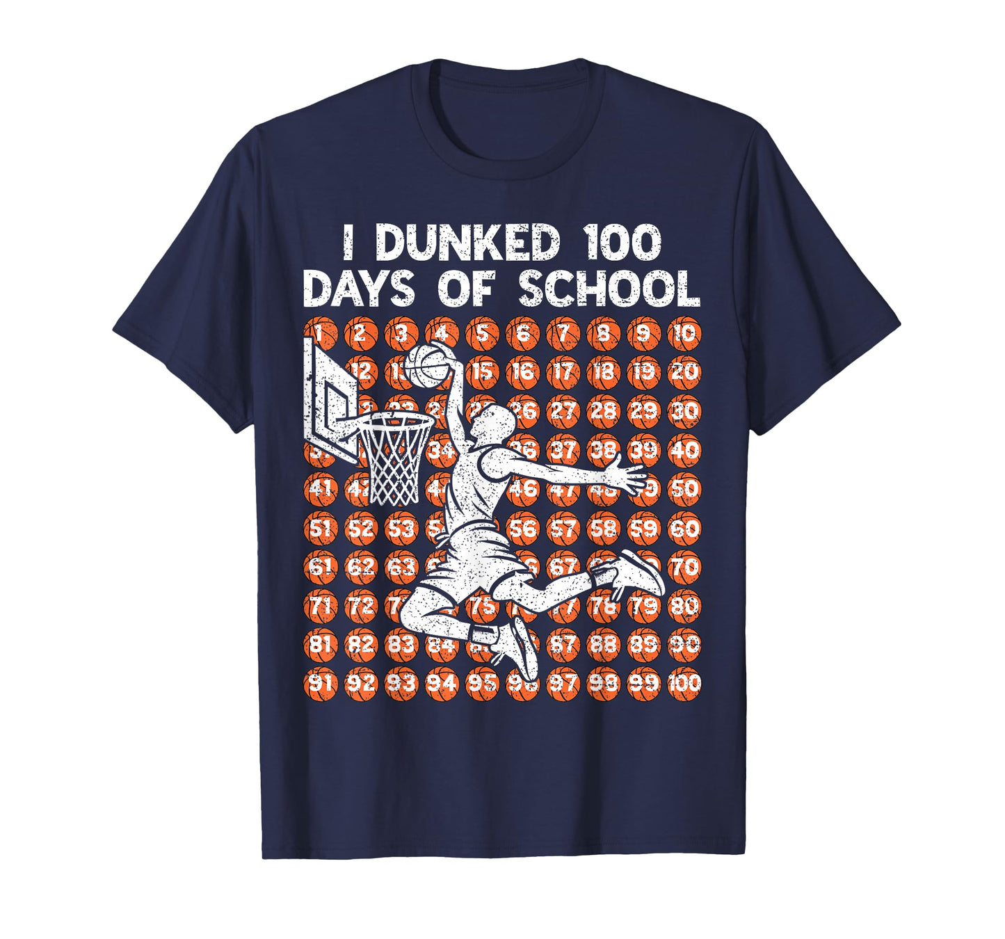 100 Days of School I Dunked 100 Days Basketball 100th Day T-Shirt