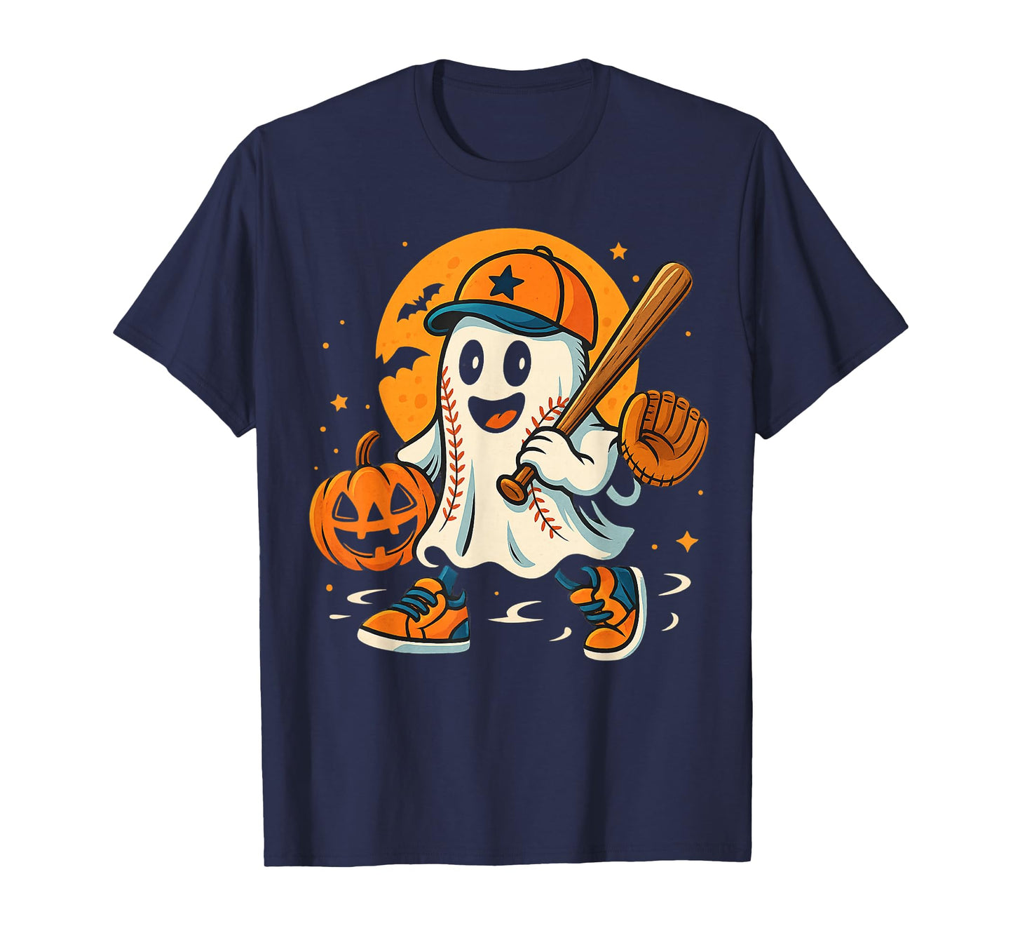 Ghost Baseball Drip Player Halloween Spooky Boys Youth T-Shirt