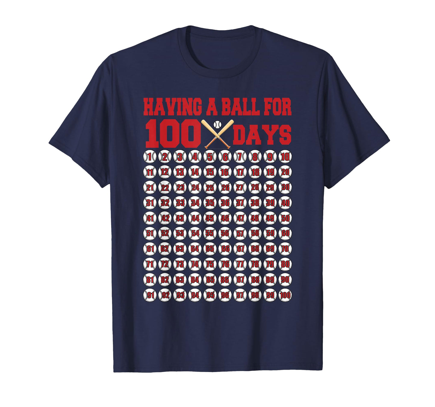 100 Days of School Boys Kids 100th Day of School Baseball T-Shirt