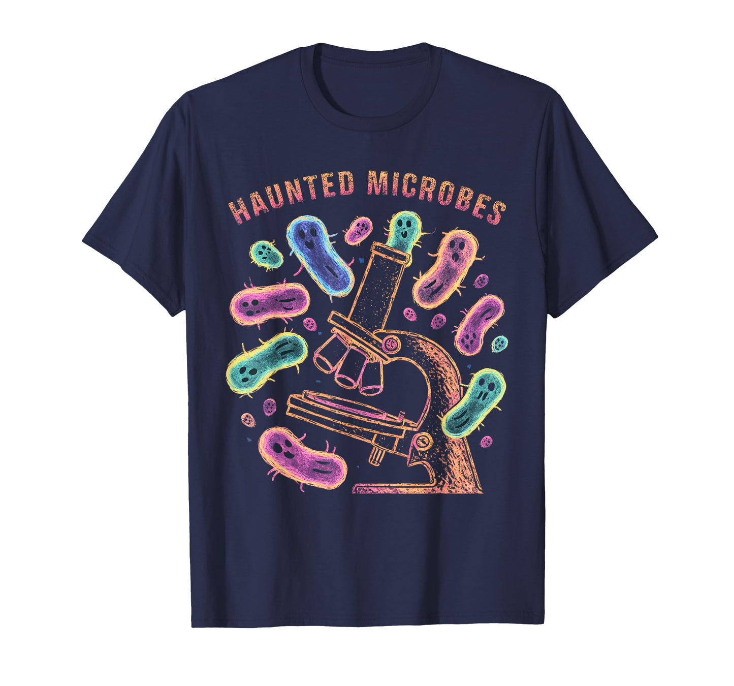 haunted microbes, funny microbiology halloween T-Shirt