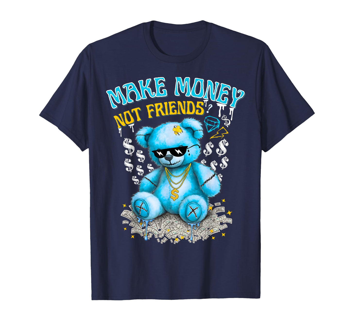 Streetwear Retro Matching Gamma Blue T-Shirt