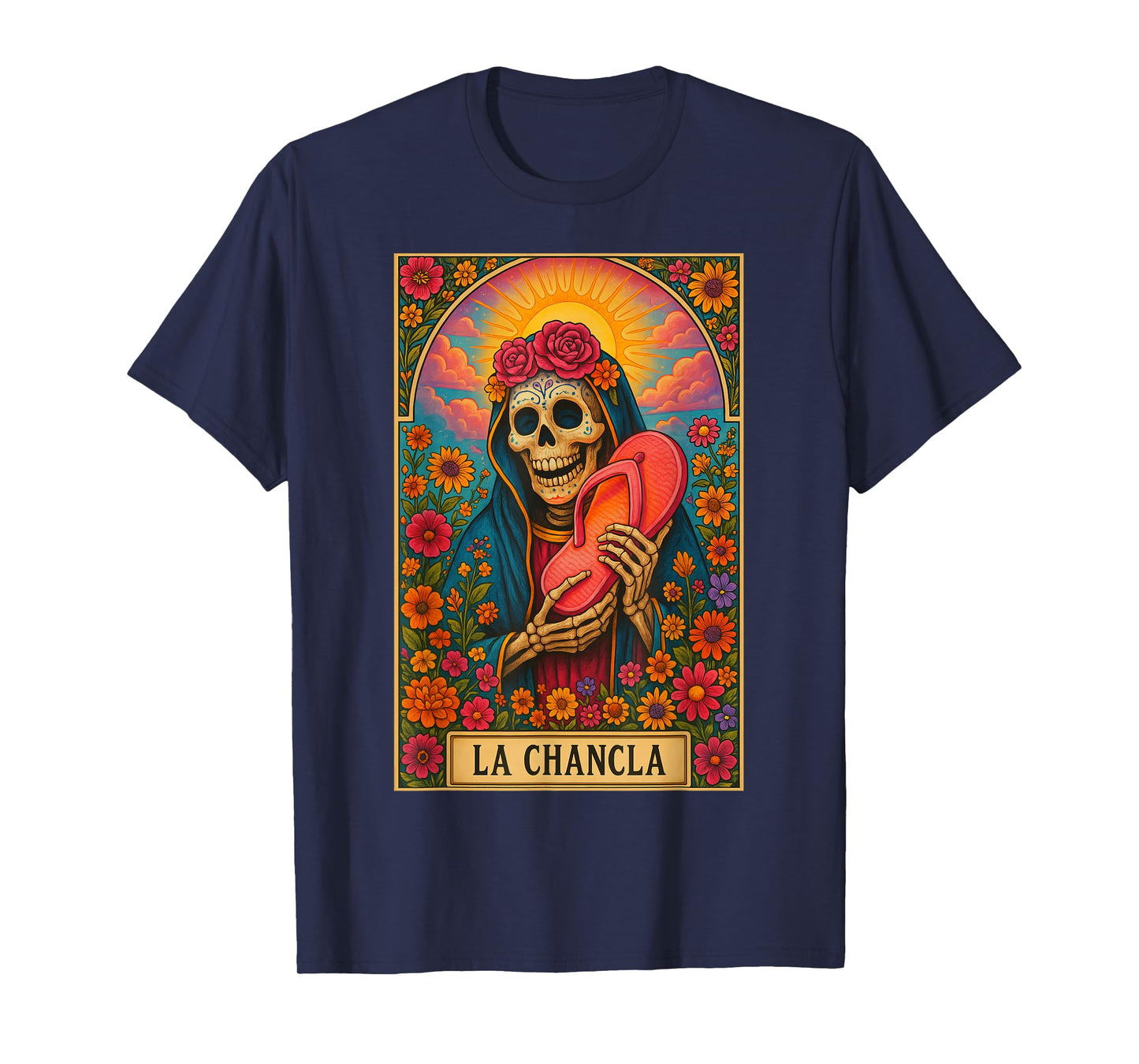 La Chancla Flip Flop Dingo Card Funny Mexican Tarot Card Mom T-Shirt