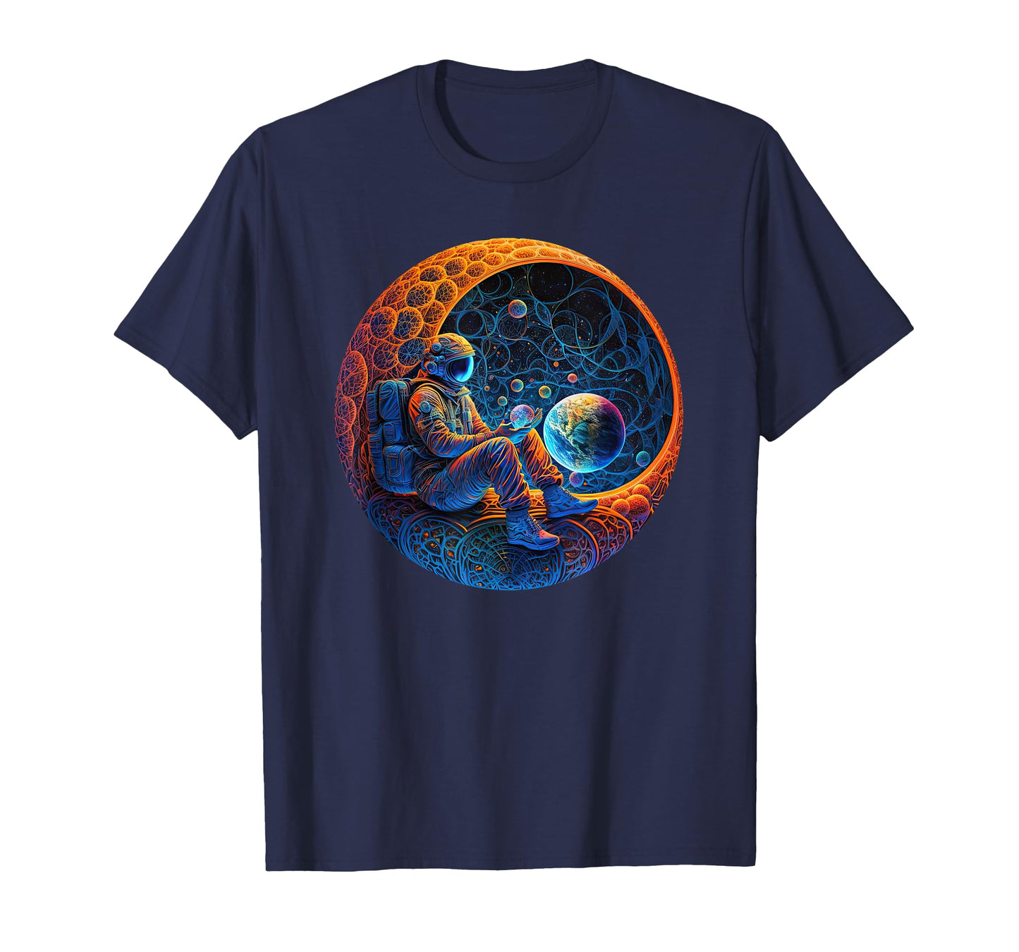 Meditating Astronaut Planets Meditation Astral Travel T-Shirt