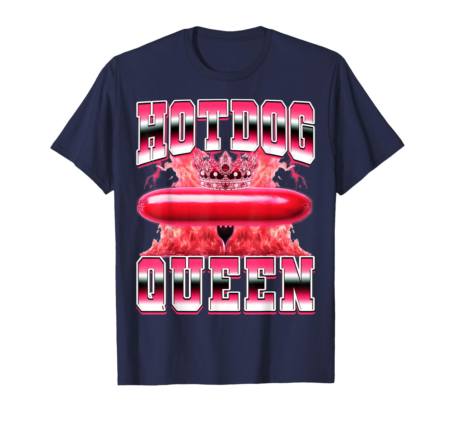 Hot Dog Queen Hotdog Sausage Buns Grilled Hot Dog 90s T-Shirt