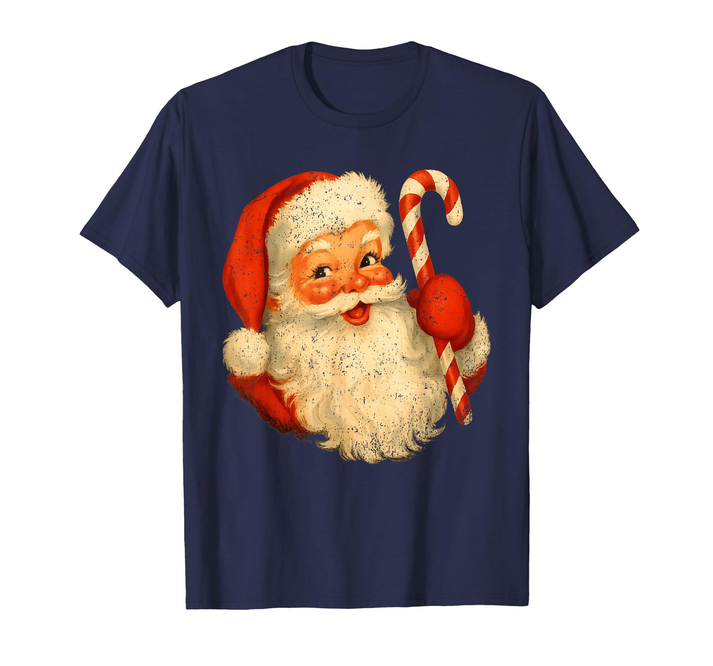 Retro Vintage Christmas Santa Claus Face Funny Old Xmas T-Shirt
