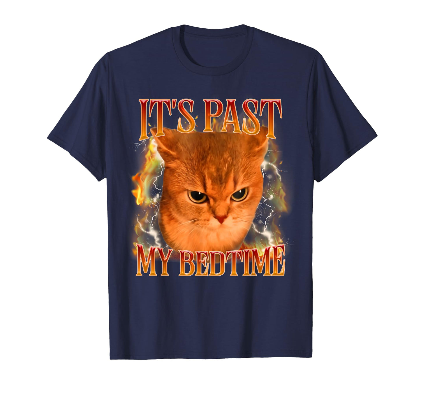 Funny It's Past My Bedtime Cat Meme Animals Humor T-Shirt
