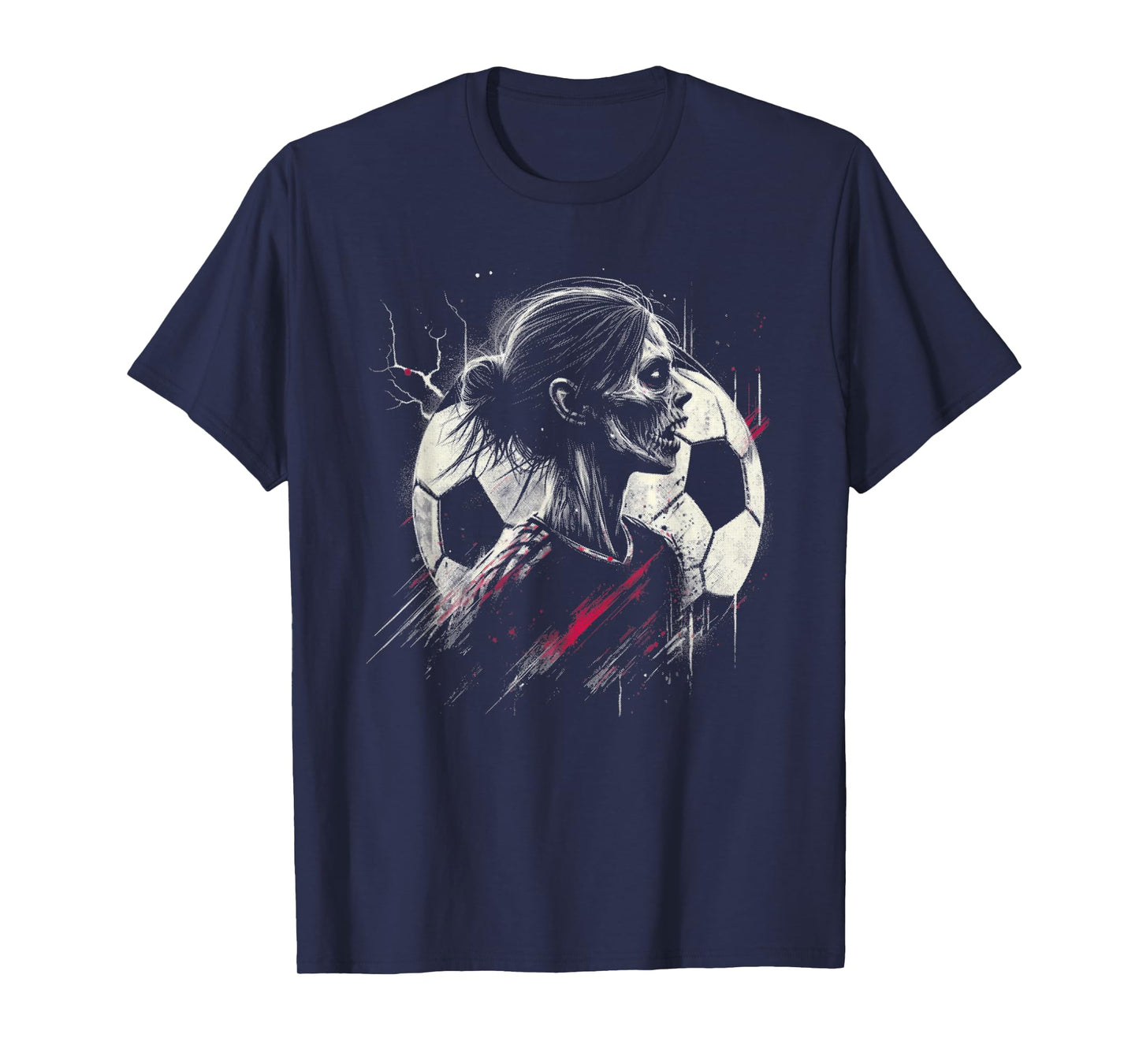Female Zombie Soccer Player - Creepy Soccer Halloween Lover T-Shirt