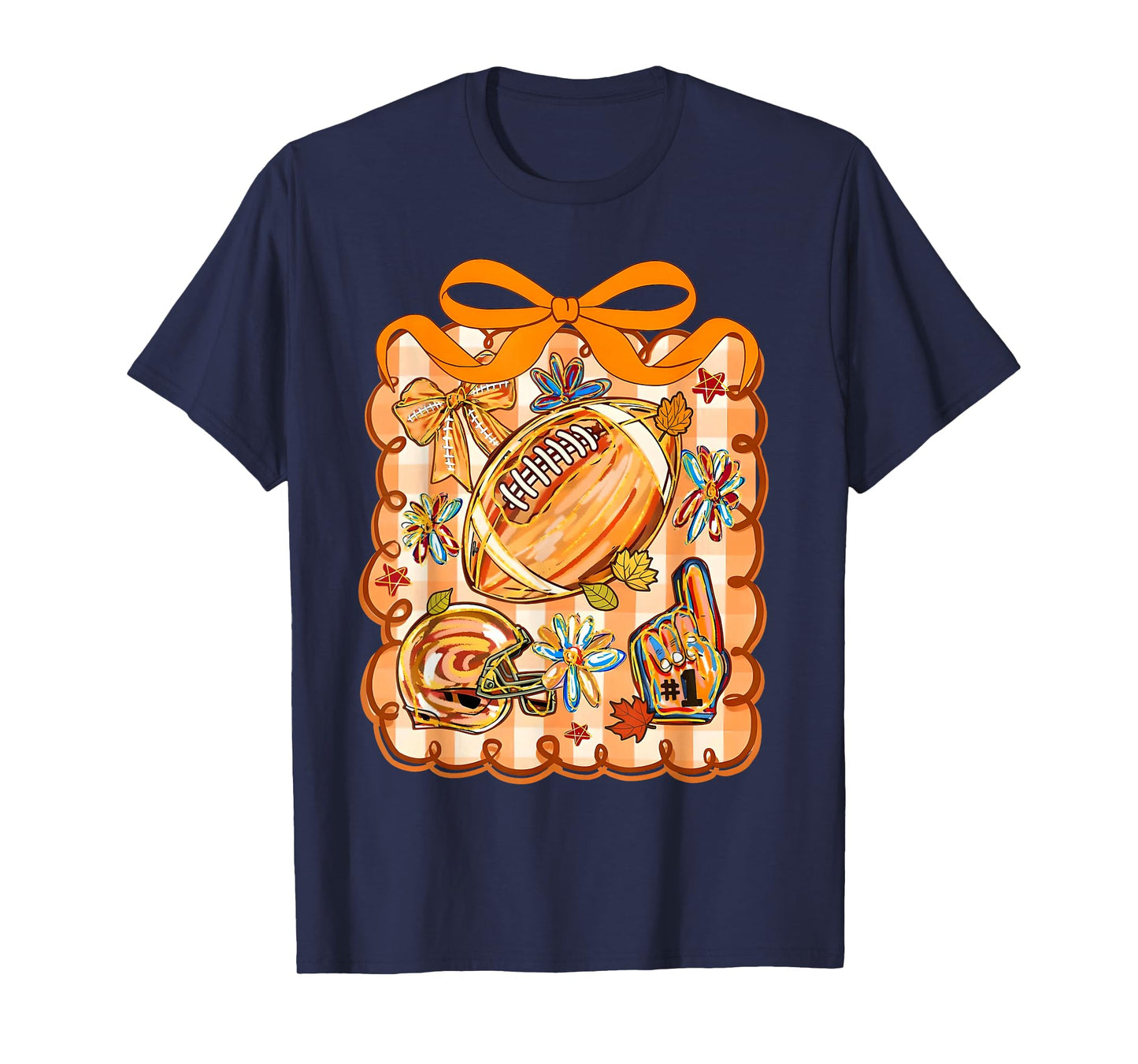Coquette Bow American Football Game Day Thanksgiving Helmet T-Shirt