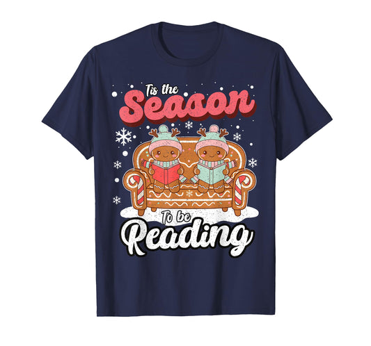 Christmas School Teacher Retro Librarian Groovy Xmas Books T-Shirt