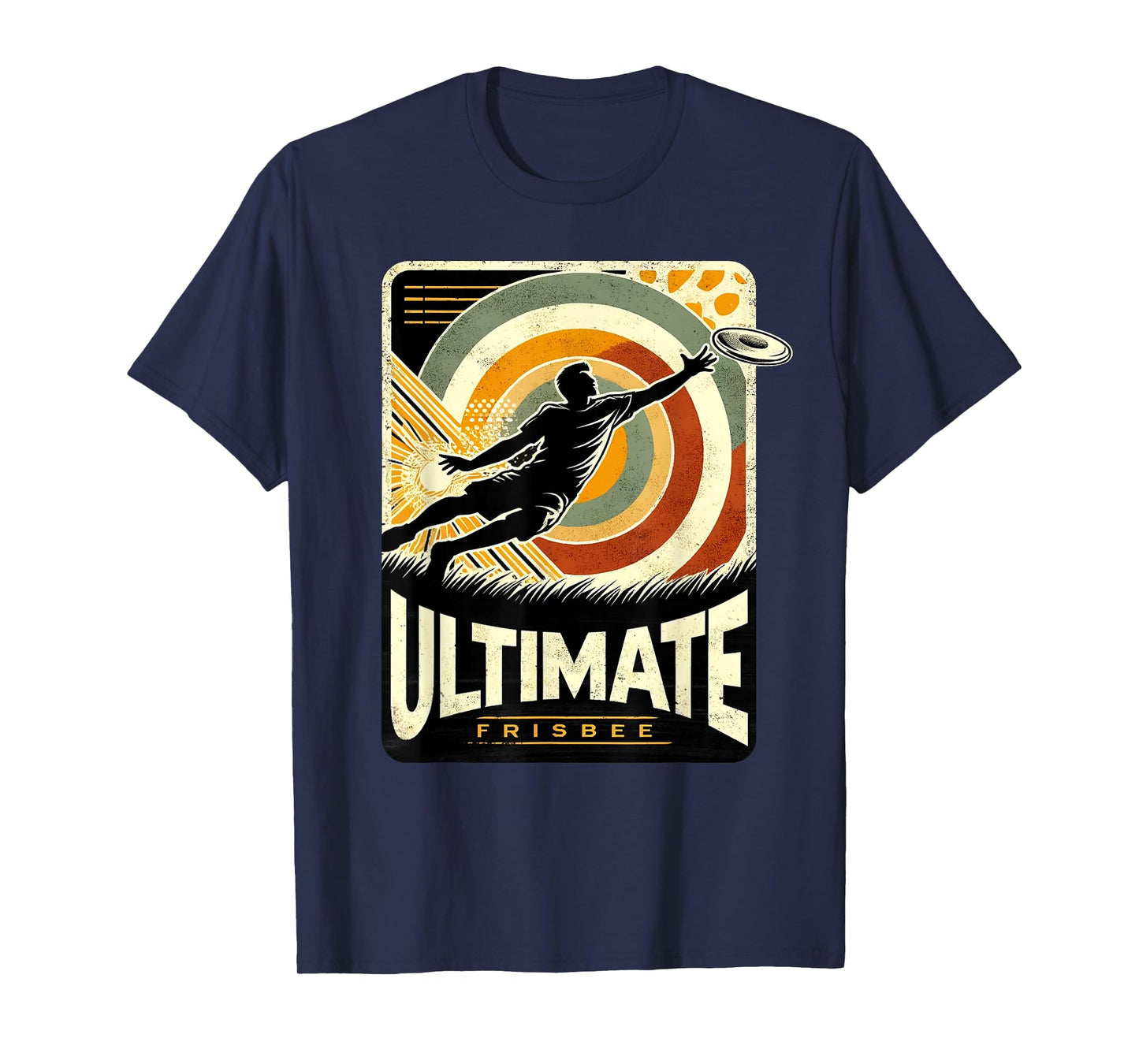 Retro Ultimate Frisbee Player Men Women Vintage Flying Disc T-Shirt