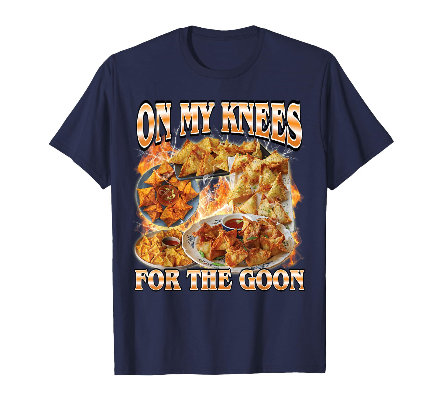 On My Knees Funny Crab Rangoon Meme Bootleg T-Shirt