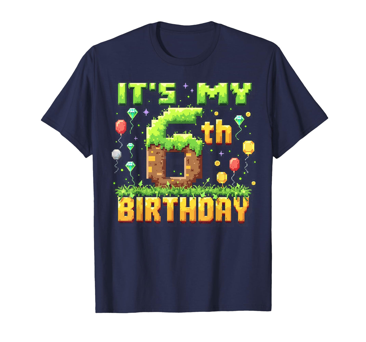 Birthday Boy Shirt It's My 6th Birthday Video Game Pixel T-Shirt
