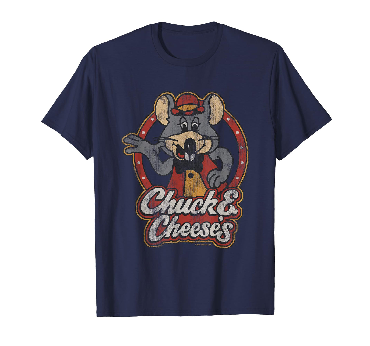 Chuck E. Cheese Classic Entertainer Portrait Distressed T-Shirt