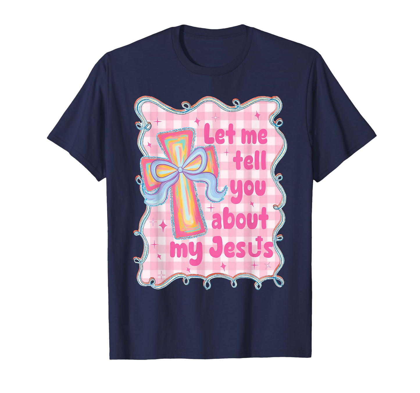 Christian Coquette Christian Cross Bible Verse Religious Bow T-Shirt