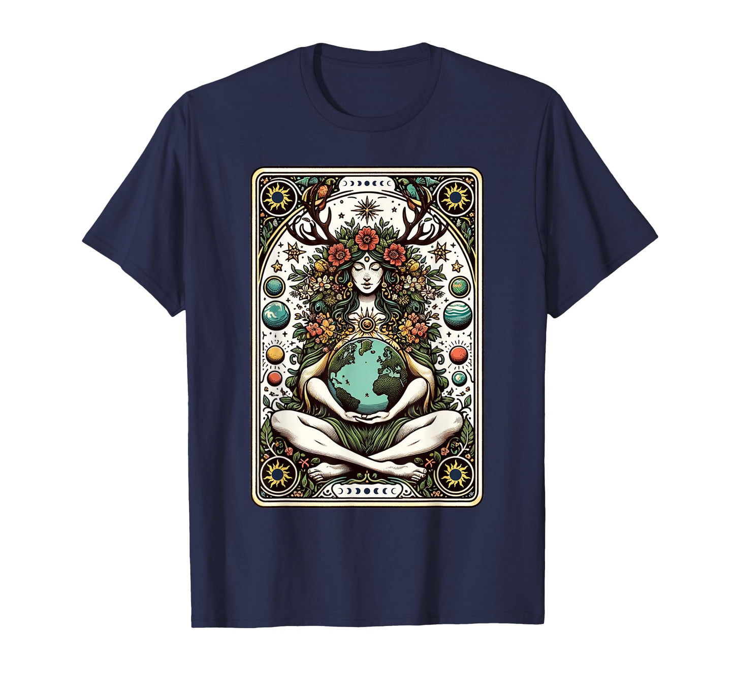 Gaia Greek Goddess Pagan Mother Earth Nature Tarot Card T-Shirt