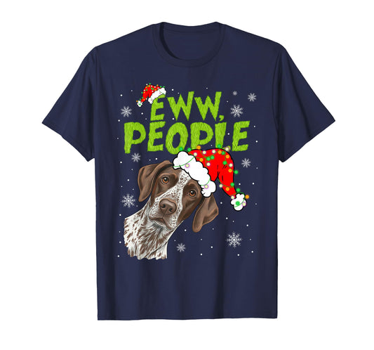 Funny Xmas Ew People GSP Dogs Lover Pajamas Men Women Kids T-Shirt