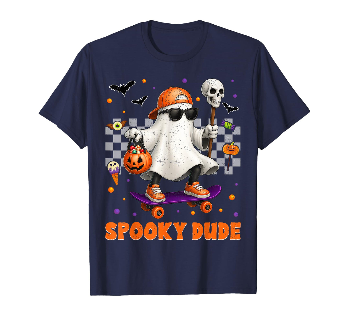 Spooky Dude Boo Ghost Halloween For Boys Kids Toddlers T-Shirt