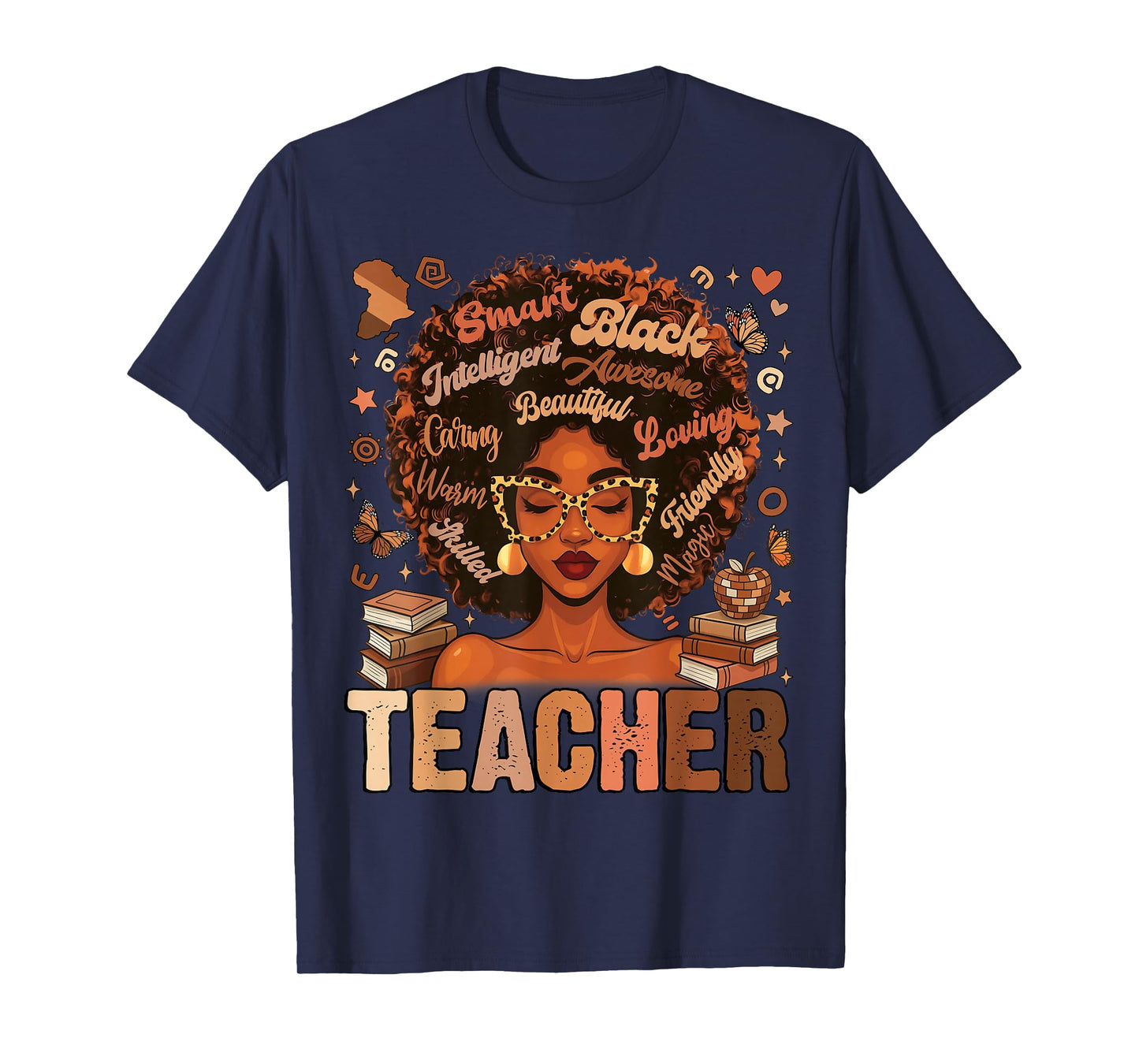 Black Teacher Magic Black History Month Afro Hair Melanin T-Shirt