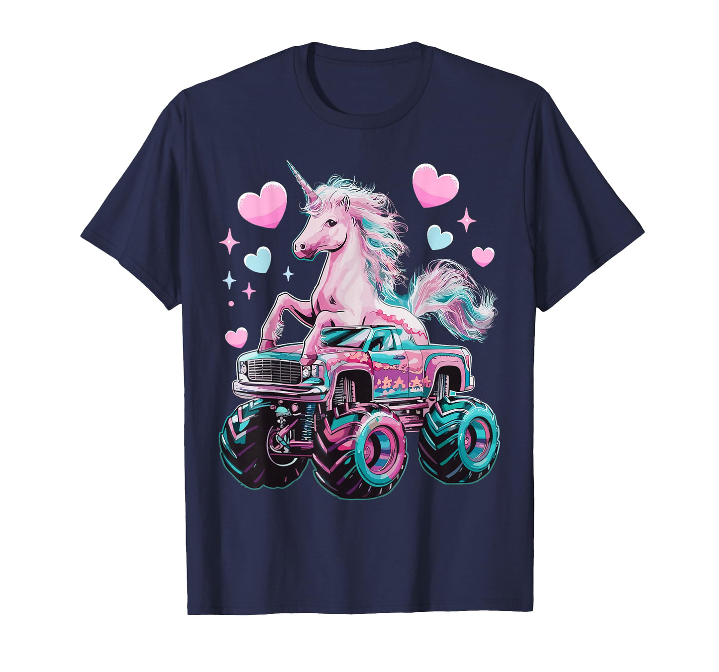 Monster Truck Unicorn Girl Birthday Party Monster Truck T-Shirt
