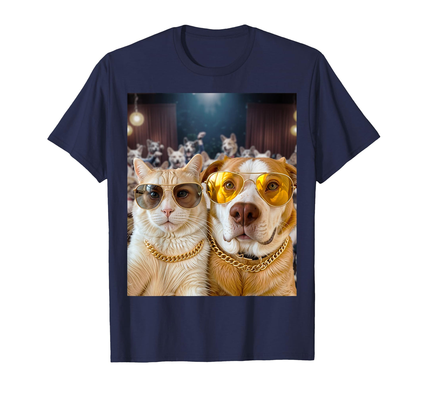 Selfie Cat Selfie Dog Party Buddies T-Shirt for Men Women Girls Kids