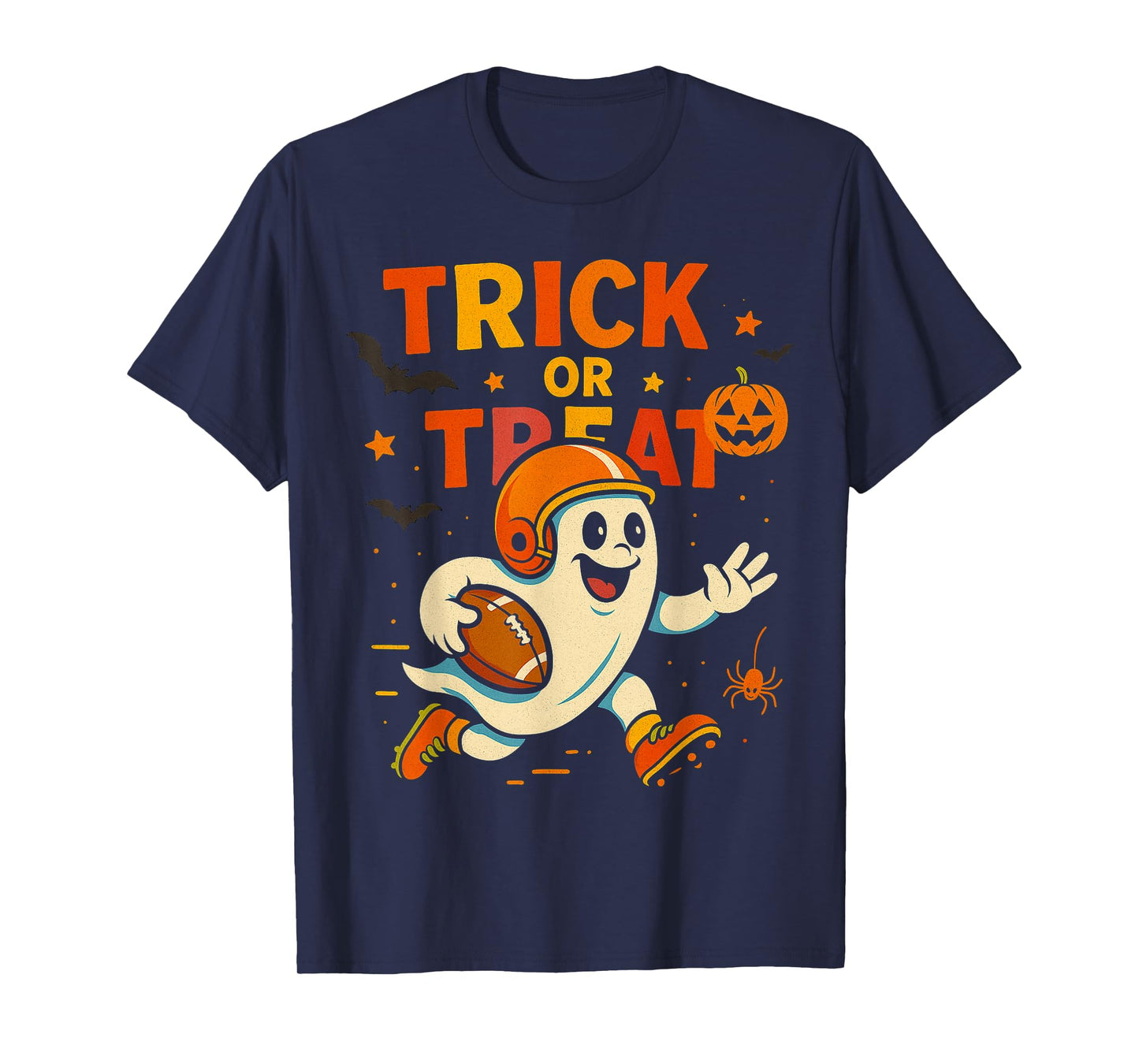 Halloween Ghost Funny Football Shirt for Boys Kids Youths T-Shirt