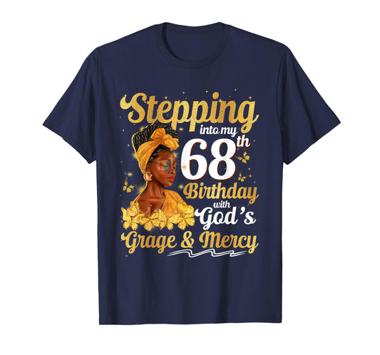 Stepping Into My 68th Birthday Queen 68 Years Old Gift Women T-Shirt